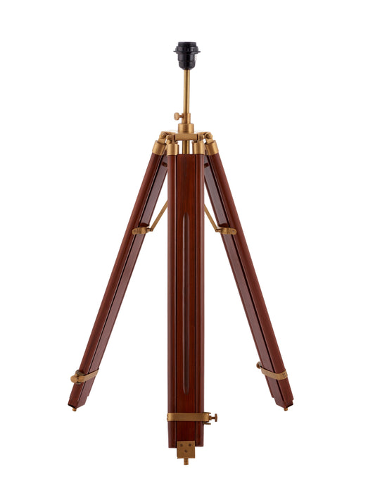 Endon EH-TRIPOD-FLDW Tripod 1lt Floor Sheesham wood & solid brass 60W E27 GLS (Required) - westbasedirect.com