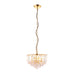 Endon FARGO-12BP Fargo 3lt Pendant Brass plate & clear acrylic 3 x 7W LED E14 (Required) - westbasedirect.com