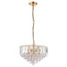 Endon FARGO-14BP Fargo 3lt Pendant Brass plate & clear acrylic 3 x 6W LED E14 (Required) - westbasedirect.com