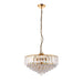 Endon FARGO-18BP Fargo 6lt Pendant Brass plate & clear acrylic 6 x 6W LED E14 (Required) - westbasedirect.com