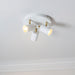 Endon 59932 Gull 3lt Spot Matt white paint & satin brass plate 3 x 7W LED GU10 (Required) - westbasedirect.com