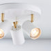 Endon 59932 Gull 3lt Spot Matt white paint & satin brass plate 3 x 7W LED GU10 (Required) - westbasedirect.com