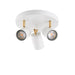 Endon 59932 Gull 3lt Spot Matt white paint & satin brass plate 3 x 7W LED GU10 (Required) - westbasedirect.com