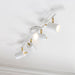 Endon 59933 Gull 4lt Spot Matt white paint & satin brass plate 4 x 7W LED GU10 (Required) - westbasedirect.com