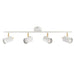 Endon 59933 Gull 4lt Spot Matt white paint & satin brass plate 4 x 7W LED GU10 (Required) - westbasedirect.com