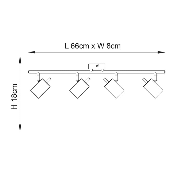 Endon 59933 Gull 4lt Spot Matt white paint & satin brass plate 4 x 7W LED GU10 (Required) - westbasedirect.com