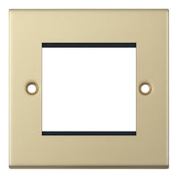 Selectric 5M-12 5M 2 Aperture Euro Media / Data Plate - Satin Brass