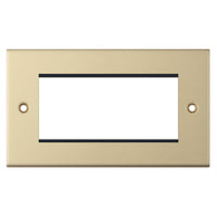 Selectric 5M-18 5M 4 Aperture Euro Media / Data Plate - Satin Brass