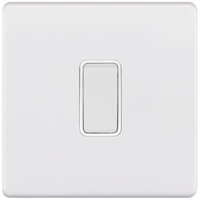 Selectric 5MPLUS-907 5M-PLUS Screwless 1 Gang 10AX Intermediate Switch - Matt White, White Insert