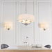 Endon 60129 Nixon 3lt Pendant Bright nickel plate & vintage white fabric 3 x 40W E14 candle (Required) - westbasedirect.com