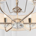 Endon 60179 Nixon 6lt Pendant Bright nickel plate & vintage white fabric 6 x 40W E14 candle (Required) - westbasedirect.com