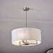 Endon 60241 Daley 3lt Pendant Matt nickel plate & vintage white fabric 3 x 40W E14 candle (Required) - westbasedirect.com