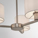 Endon 60256 Daley 3lt Pendant Matt nickel plate & vintage white fabric 3 x 40W E14 candle (Required) - westbasedirect.com