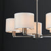 Endon 60257 Daley 5lt Pendant Matt nickel plate & vintage white fabric 5 x 40W E14 candle (Required) - westbasedirect.com