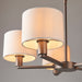 Endon 60257 Daley 5lt Pendant Matt nickel plate & vintage white fabric 5 x 40W E14 candle (Required) - westbasedirect.com