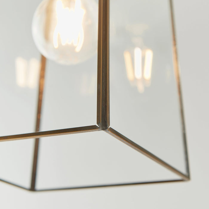 Endon 60892 Beaumont 1lt Pendant easyfit Clear glass & antique brass plate 60W E27 or B22 GLS (Required) - westbasedirect.com