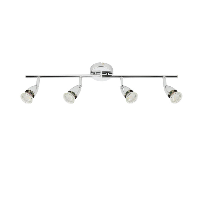 Saxby 60991 Amalfi 4lt bar spotlight chrome 35W Chrome effect plate 4 x 35W GU10 reflector (Required) - westbasedirect.com