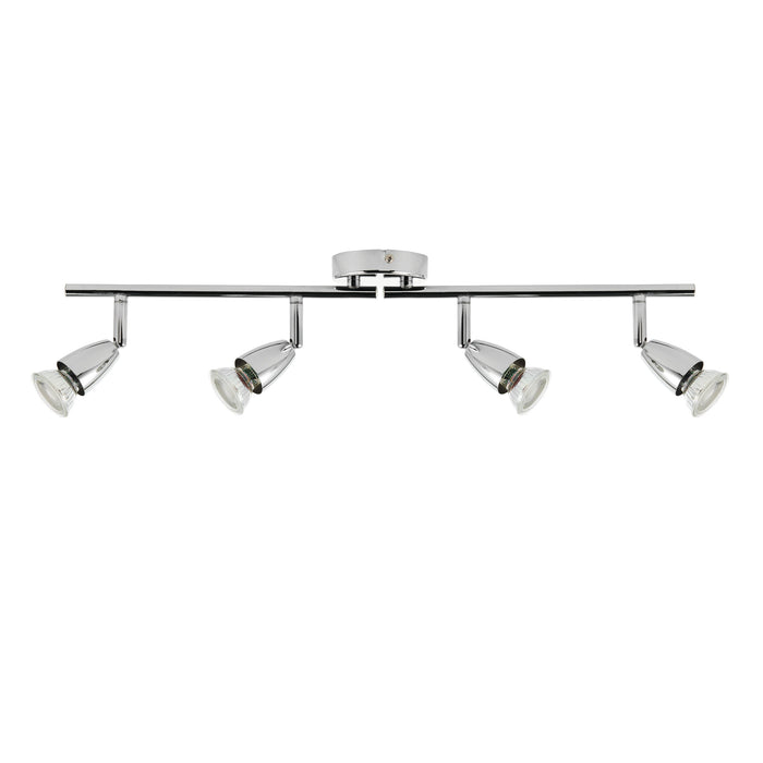 Saxby 60991 Amalfi 4lt bar spotlight chrome 35W Chrome effect plate 4 x 35W GU10 reflector (Required) - westbasedirect.com