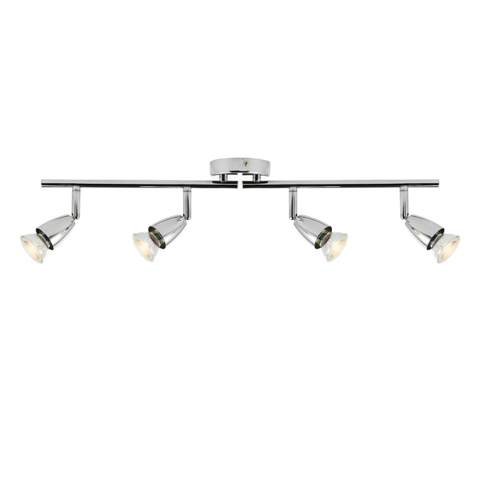 Saxby 60991 Amalfi 4lt bar spotlight chrome 35W Chrome effect plate 4 x 35W GU10 reflector (Required) - westbasedirect.com