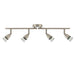 Saxby 60995 Amalfi 4lt bar spotlight satin nickel 35W Satin nickel effect plate 4 x 35W GU10 reflector (Required) - westbasedirect.com