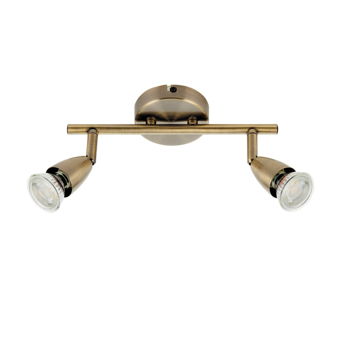 Saxby 60999 Amalfi 2lt bar spotlight 35W Antique brass plate 2 x 35W GU10 reflector (Required) - westbasedirect.com