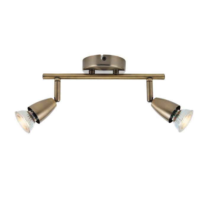 Saxby 60999 Amalfi 2lt bar spotlight 35W Antique brass plate 2 x 35W GU10 reflector (Required) - westbasedirect.com