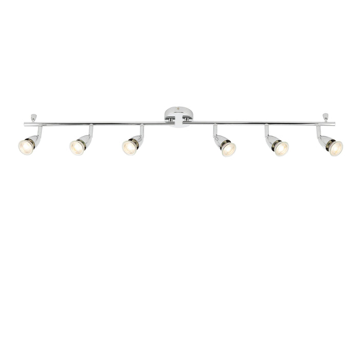 Saxby 61000 Amalfi 6lt bar spotlight chrome 35W Chrome effect plate 6 x 35W GU10 reflector (Required) - westbasedirect.com