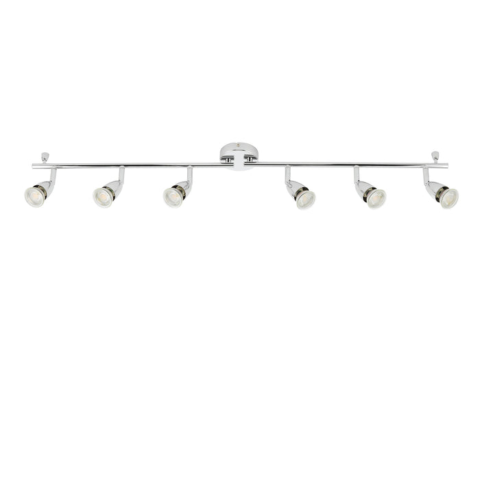 Saxby 61000 Amalfi 6lt bar spotlight chrome 35W Chrome effect plate 6 x 35W GU10 reflector (Required) - westbasedirect.com