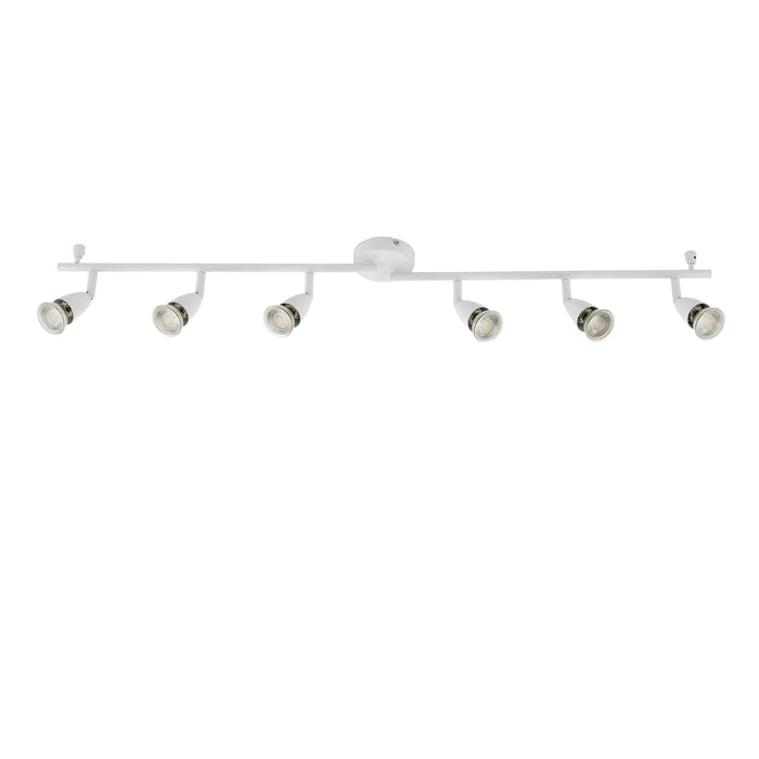 Saxby 61002 Amalfi 6lt bar spotlight white 35W Gloss white paint 6 x 35W GU10 reflector (Required) - westbasedirect.com