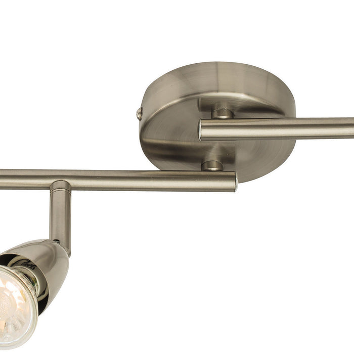 Saxby 61003 Amalfi 6lt bar spotlight satin nickel 35W Satin nickel effect plate 6 x 35W GU10 reflector (Required) - westbasedirect.com