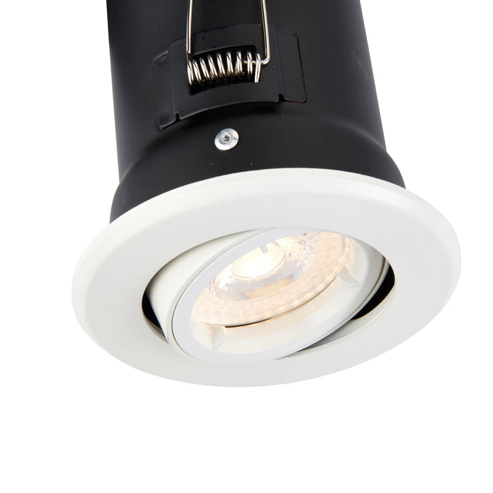 Saxby 61060 ShieldPLUS tilt 50W Matt white paint 50W GU10 reflector (Required) - westbasedirect.com