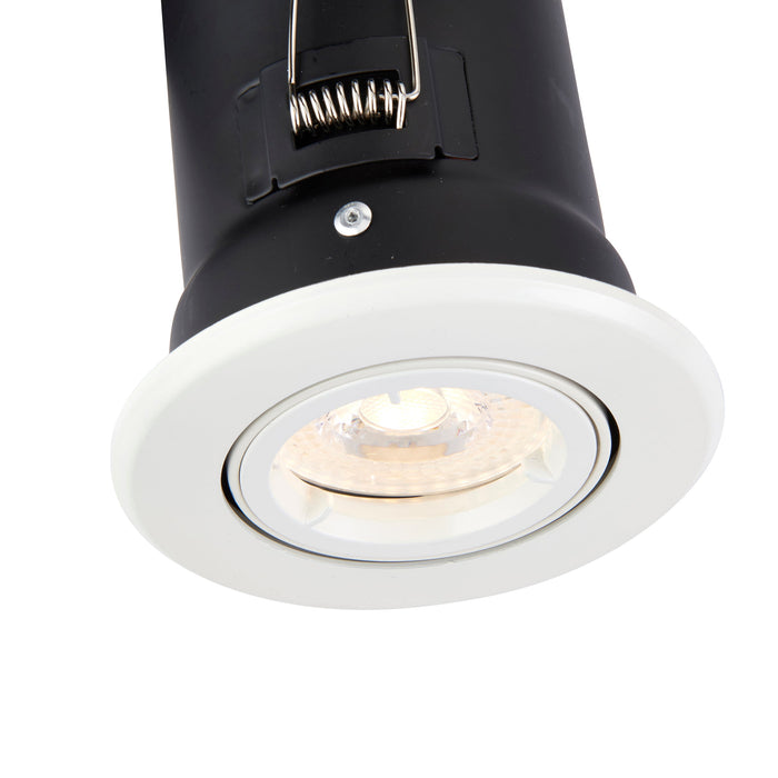 Saxby 61060 ShieldPLUS tilt 50W Matt white paint 50W GU10 reflector (Required) - westbasedirect.com