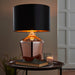 Endon 61149 Waldorf 1lt Table Copper glass & black fabric 60W E27 GLS (Required) - westbasedirect.com