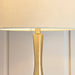 Endon 61191 Piccadilly 1lt Table Soft brass plate & taupe fabric 40W E14 candle (Required) - westbasedirect.com