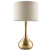 Endon 61191 Piccadilly 1lt Table Soft brass plate & taupe fabric 40W E14 candle (Required) - westbasedirect.com
