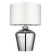 Endon 61198 Waldorf 1lt Table Chrome glass & ivory fabric 60W E27 GLS (Required) - westbasedirect.com