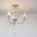 Endon 61251 Tabitha 3lt Semi flush Chrome plate & clear crystal 3 x 18W G9 clear capsule (Required) - westbasedirect.com