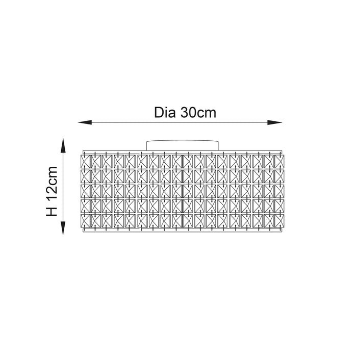 Endon 61252 Belfont 3lt Flush Clear crystal, frosted glass & chrome plate 3 x 18W G9 clear capsule (Required) - westbasedirect.com