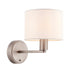 Endon 61608 Daley 1lt Wall Matt nickel plate & vintage white fabric 40W E14 golf (Required) - westbasedirect.com