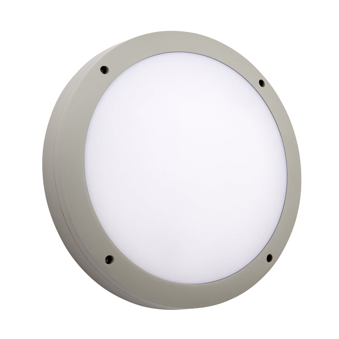 Saxby 61647 Luik plain casing IP65 18W Textured grey paint & opal pc 18W LED module (SMD 3030) CCT - westbasedirect.com