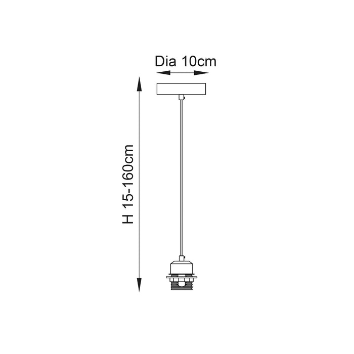 Endon 61807 Cable set 1lt Pendant Chrome plate 60W E27 GLS (Required) - westbasedirect.com