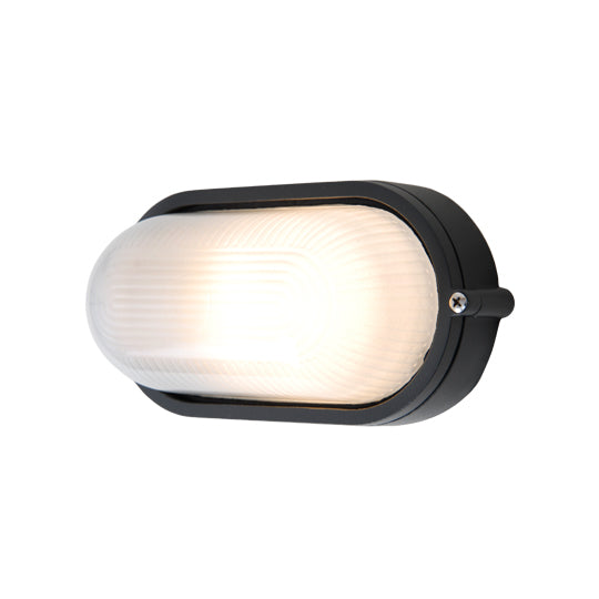 Lutec 6302202013 ECHO IP44 E27 Outdoor Wall or Ceiling Bulkhead - Black (Lamp Not Included)