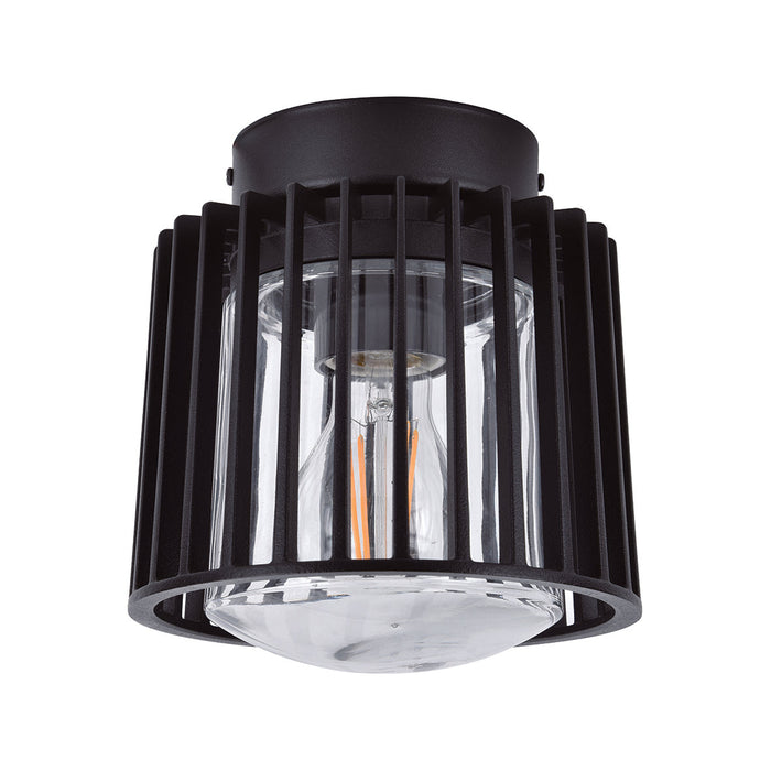 Lutec 6397501012 SHYNE IP54 E27 Outdoor Ceiling Light - Matt Black (Lamp Not Included)