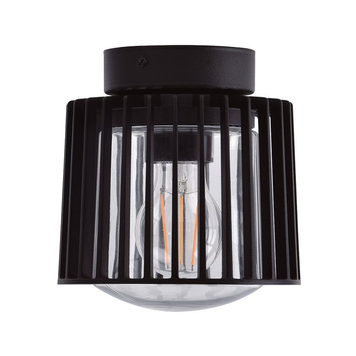 Lutec 6397501012 SHYNE IP54 E27 Outdoor Ceiling Light - Matt Black (Lamp Not Included)
