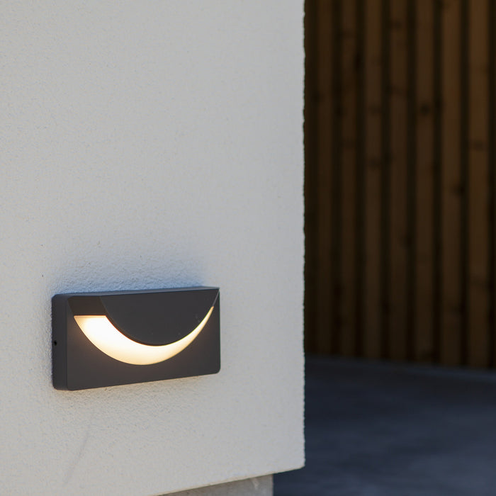 Lutec 6402801118 LUPS 14W IP54 LED Surface Mounted Brick Light 3000K - Dark Grey