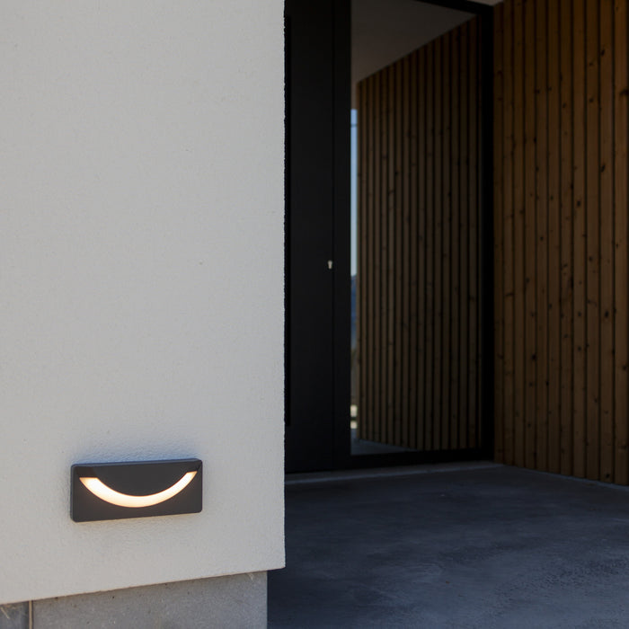 Lutec 6402801118 LUPS 14W IP54 LED Surface Mounted Brick Light 3000K - Dark Grey
