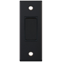 Selectric DSL11-79 5M 1 Gang 2 Way 10AX Architrave Plate Switch - Matt Black, Black Insert