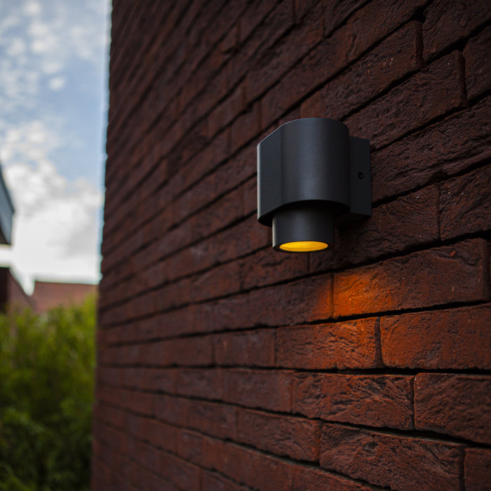 Lutec 6604001118 CYPRES IP44 GU10 Outdoor Down Wall Light c/w Adjustable Head - Anthracite Grey (Lamp Not Included)