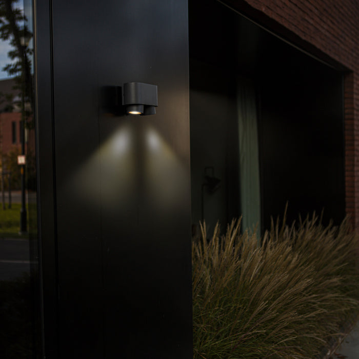 Lutec 6604003118 CYPRES IP44 GU10 Outdoor Twin Down Wall Light c/w Adjustable Heads - Anthracite Grey (Lamp Not Included)