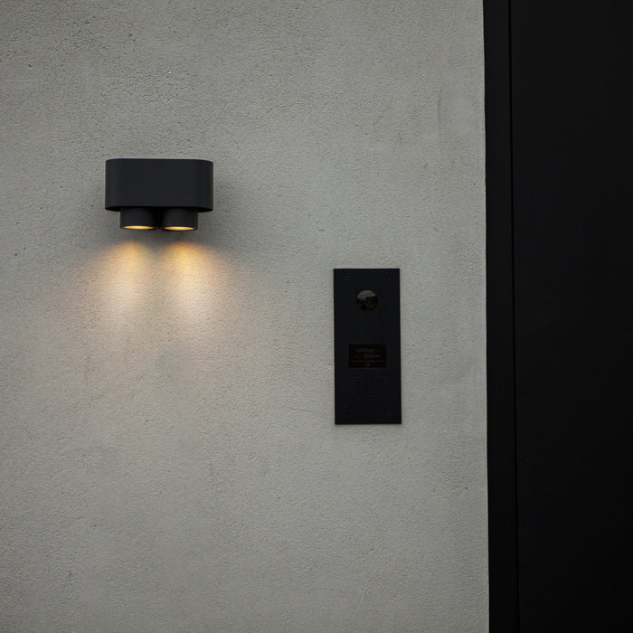Lutec 6604003118 CYPRES IP44 GU10 Outdoor Twin Down Wall Light c/w Adjustable Heads - Anthracite Grey (Lamp Not Included)